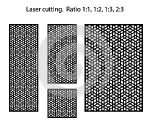 Set of decorative vector panels for laser cutting