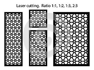 Set of decorative vector panels,privat fences for lazer cutting.