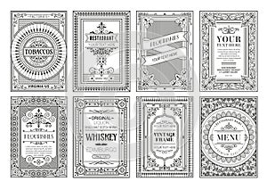 Set of Decorative vintage frames and borders set