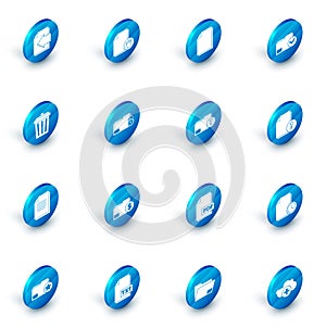Set Delete file document, Document, folder and check mark, Trash can, Folder lock, Unknown and icon. Vector
