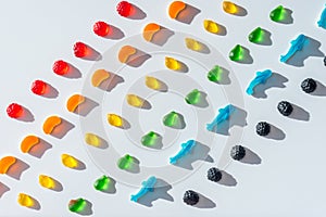 set of delicious colored jelly candies