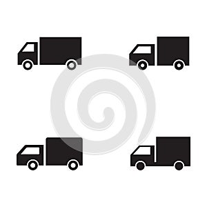 Set of Delivery Truck Icon Vector Design Logo