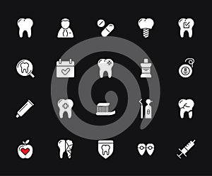 Set of Dental Clinic Vector Line Icons