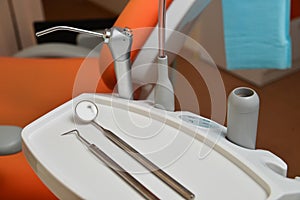 Set of dental equipment in clinic