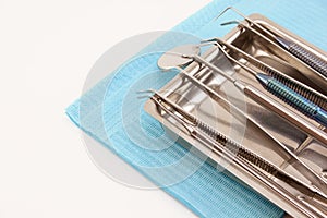 Set of dental tools and accessory for teeth care.