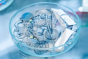 Set of dental tools in the dental office. Dentistry