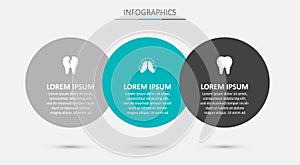 Set Dental tooth plate, Broken and Tooth. Business infographic template. Vector