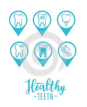 Set of dentistry icons for a dental clinic