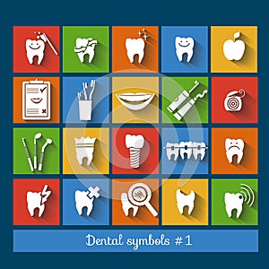 Set of dentistry symbols. part 1