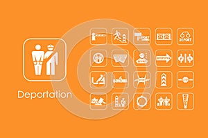 Set of deportation simple icons