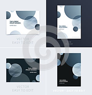 Set of Design of brochure soft template cover. Colourful modern abstract, annual report with shapes for branding.