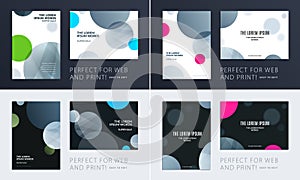 Set of Design of brochure soft template cover. Colourful modern abstract, annual report with shapes for branding.