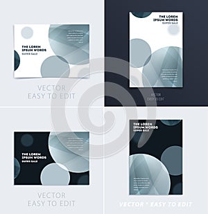 Set of Design of brochure soft template cover. Colourful modern abstract, annual report with shapes for branding.