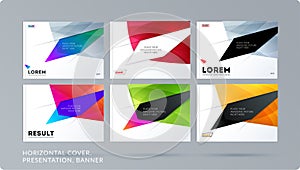 Set of Design of brochure soft template cover. Colourful modern abstract set, annual report with shapes for branding.