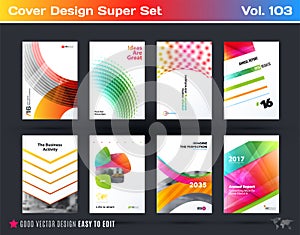 Set of design of business vector template, brochure, abstract annual report, cover
