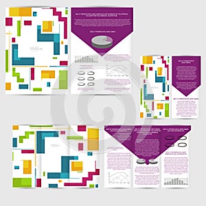 Set of design template with flyer, poster, brochure.