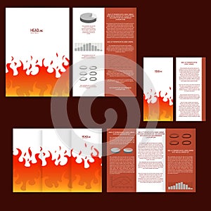 Set of design template with flyer, poster, brochure. For advertising, corporate identity, business, and other printing products.