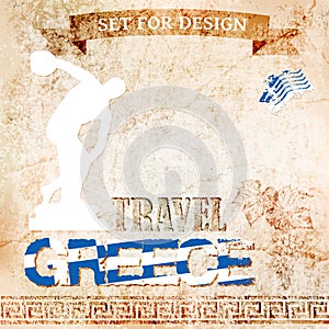 Set for design travel to Greece. vector illustration