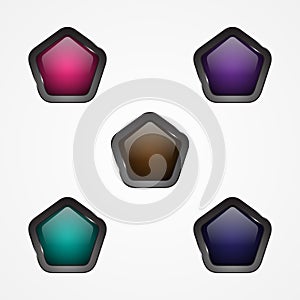 Set design vector pentagon button for web button icon