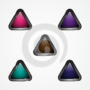 Set design vector triangle button for web icon