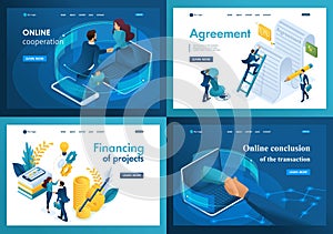 Set design web page templates of company cooperation. Modern illustration concepts for website and mobile website development