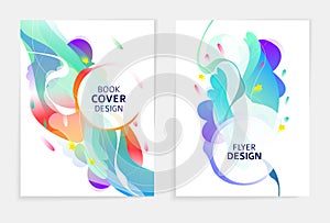 Set of designs for flyer, broshure, book`s cover, poster, web, annual report