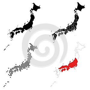 A set of detailed accurate vector maps of Japan