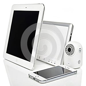 Set of Devices Isolated on White Background