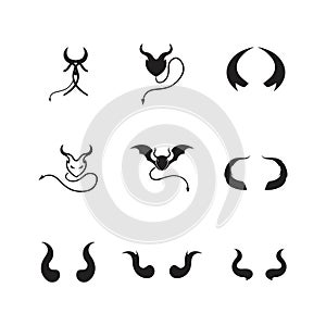 Devil horn Vector icon design illustration Template