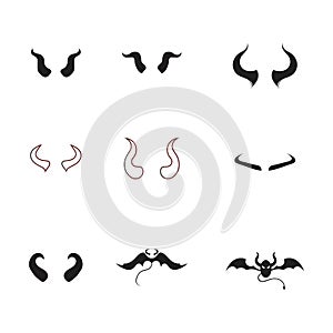 Devil horn Vector icon design illustration Template