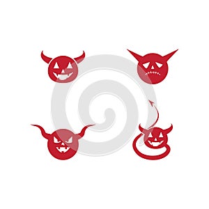 set of Devil logo ilustration vector