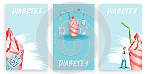 Set of Diabetes patient treatment Concept. Blood glucose testing meter.