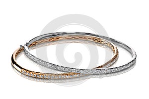 Set of diamond bracelets rose and white gold