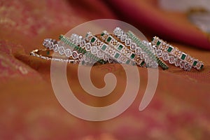 Set of diamond studded gold bangles