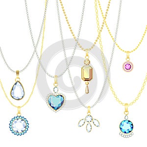 A set of diamonds of different colors and different cut