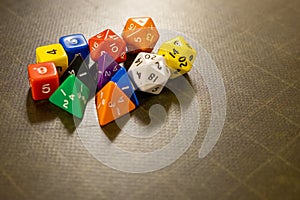 Set of dice for fantasy dnd and rpg tabletop games Board game polyhedral dices with different sides