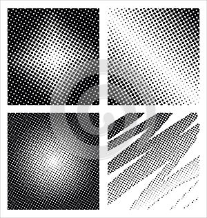 Set of different abstract halftone