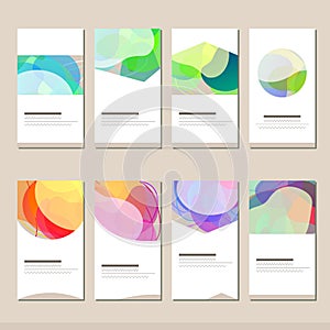 Set with different abstract templates with brigh blots