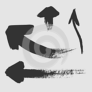 Set of different arrows on a white background.