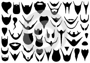 Set of different beards