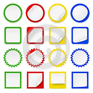 Set of different blank stickers