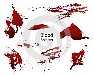 A set of different blood splashes,horrible drops,creepy splash.The Concept Of Halloween