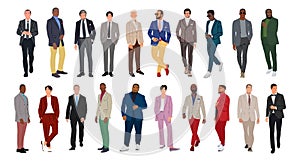 Set of different Business men vector illustrations