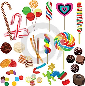 Set of different chocolates