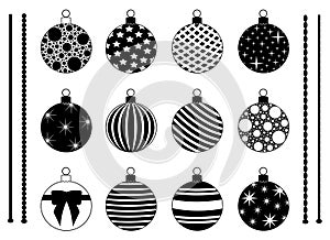 Set of different Christmas decorations