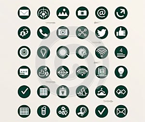 set of different circular icons