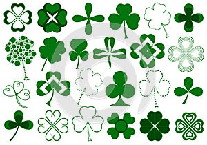 Set of different clovers set photo