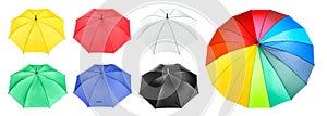 Set with different color umbrellas