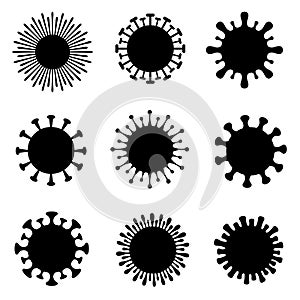 Set of different coronavirus cells