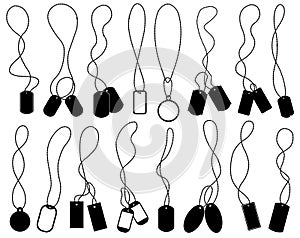 Set of different dog tags